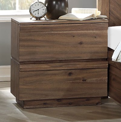 Modern Natural Acacia Nightstand - Hayden