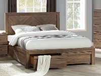 Modern Natural Acacia Queen Storage Bed - Hayden