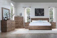 Modern Natural Acacia 4 Piece Queen Bedroom Set - Hayden