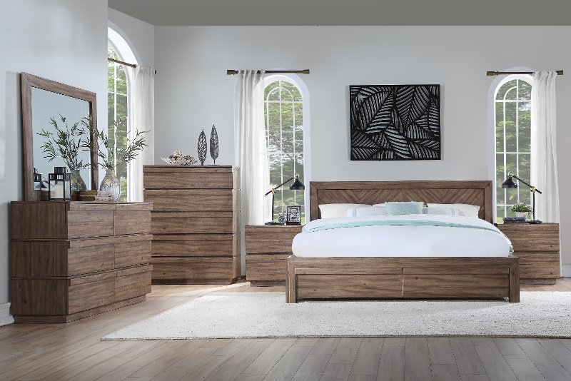 Modern Natural Acacia 4 Piece Queen Bedroom Set Hayden Rc Willey Modern Natural Acacia 4 Piece Queen Bedroom Set Hayden Rc Willey Furniture