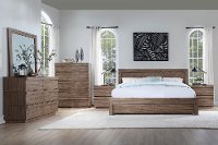 Modern Natural Acacia 4 Piece King Bedroom Set - Hayden
