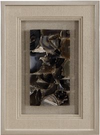 Cool Blue and Tan Natural Agate Shadow Box Wall Art