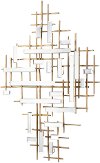 Antique Gold and Mirrored Crosshatched Wall Decor