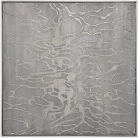 Gray Ant Farm Hand Painted Canvas Wall Art with Silver Frame