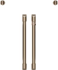 CXWSFHKPMBZ Cafe Brushed Bronze Bar Handle and Knob Kit for French Door Single Wall Oven