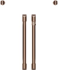 CXWSFHKPMCU Cafe Brushed Copper Bar Handle and Knob Kit for French Door Single Wall Oven