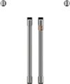 CXWSFHKPMSS Cafe Brushed Stainless Steel Bar Handle and Knob Kit for French Door Single Wall Oven