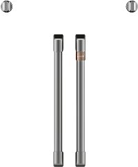 CXWSFHKPMSS Cafe Brushed Stainless Steel Bar Handle and Knob Kit for French Door Single Wall Oven
