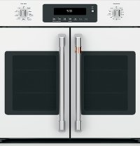 CXWSFHKPMSS Cafe Brushed Stainless Steel Bar Handle and Knob Kit for French Door Single Wall Oven-3