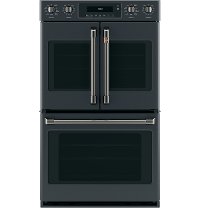 CXWDFHKPMBT Cafe Brushed Black Bar Handle and Knob Kit for French Door Double Wall Oven-2