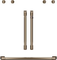 CXWDFHKPMBZ Cafe Brushed Bronze Bar Handle and Knob Kit for French Door Double Wall Oven