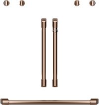 CXWDFHKPMCU Cafe Brushed Copper Bar Handle and Knob Kit for French Door Double Wall Oven