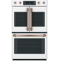CXWDFHKPMCU Cafe Brushed Copper Bar Handle and Knob Kit for French Door Double Wall Oven-2