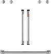 CXWDFHKPMSS Cafe Brushed Stainless Steel Bar Handle and Knob Kit for French Door Double Wall Oven
