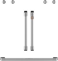 CXWDFHKPMSS Cafe Brushed Stainless Steel Bar Handle and Knob Kit for French Door Double Wall Oven