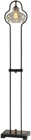 66 Inch Aged Black Forged Iron Floor Lamp