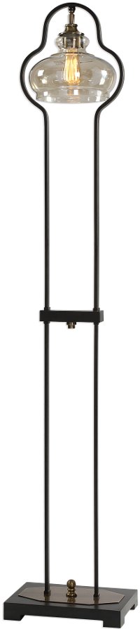 66 Inch Aged Black Forged Iron Floor Lamp