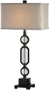 Gun Metal Bronze and Crystal Table Lamp