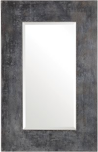 Glazed Metal Rectangular Mirror