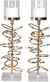 Assorted Plated Gold Candle Holder with Acrylic Base