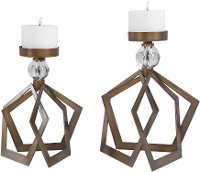 17 Inch Antique Bronze Open Steel Candle Holder