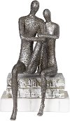 Antique Nickel Courtship Two Figurine Sculpture