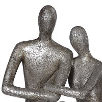 Antique Nickel Courtship Two Figurine Sculpture-2