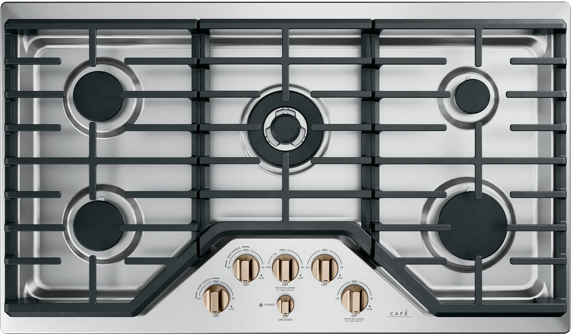 CXCG1K0PMBZ Café 5 Gas Cooktop Knobs in Brushed Bronze-3