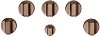 CXCG1K0PMCU Café 5 Gas Cooktop Knobs in Brushed Copper