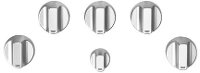 CXCG1K0PMSS Cafe 5 Gas Cooktop Knobs in Brushed Stainless Steel
