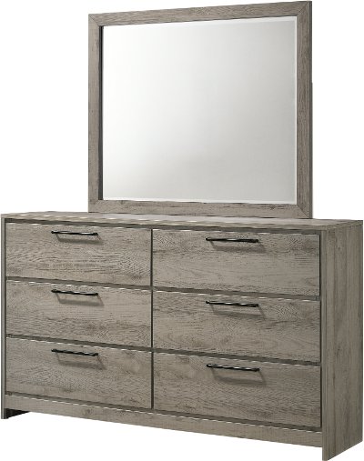 Modern Light Gray Mirror - Alix