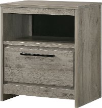 Modern Light Gray Nightstand - Alix