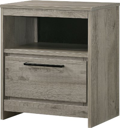 Modern Light Gray Nightstand - Alix