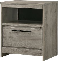 Modern Light Gray Nightstand - Alix-2
