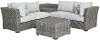 5 Piece Light Gray Wicker Patio Sectional - Tahoe