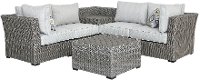 5PC/TAHOE/LINMX/OP1 5 Piece Light Gray Wicker Patio Sectional - Tahoe