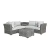 Tahoe Gray 5 Piece Wicker Patio Sectional