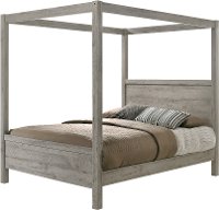 Modern Light Gray Full Canopy Bed - Alix