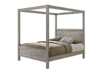 Modern Light Gray Twin Canopy Bed - Alix