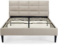 Modern Beige Upholstered Full Platform Bed - Charlotte-4
