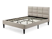 Modern Beige Upholstered Full Platform Bed - Charlotte-5