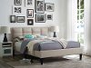 Modern Beige Upholstered Queen Platform Bed - Charlotte
