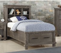 Classic Mission Gray Twin Storage Bed - Tribecca