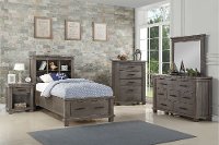 Classic Mission Gray 4 Piece Twin Bedroom Set - Tribecca