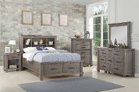 Classic Mission Gray 4 Piece Full Bedroom Set - Tribecca