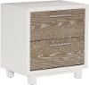Clearance Modern White and Oak Nightstand - Brampton