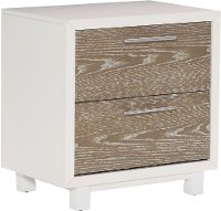 Modern White and Oak Nightstand - Brampton