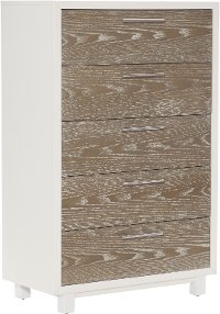 Modern White and Oak Chest of Drawers - Brampton
