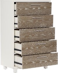 Modern White and Oak Chest of Drawers - Brampton-3