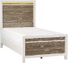 Clearance Modern White and Oak Twin Bed - Brampton
